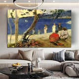 Hand Painted Oil Painting Paul Gauguin Seaside 2 Nordic Landscape Abstract Retro