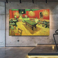 رسمت باليد اللوحات الزيتية الشهيرة فان جوخ مقهى الليل قماش جدار الفن الديكور