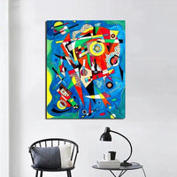 Handmålade abstrakta berömda konstverk Kandinsky moderna kanfas oljemålningar