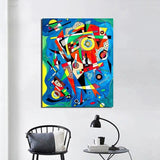 Lucrări de artă faimoase abstracte pictate manual, picturi moderne în ulei de pânză Kandinsky