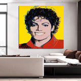 Hand Painted Andy Warhol Michael Jackson Oil Painting Figure Abstract Art Canvass