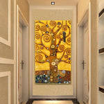 มือทาสีต้นไม้แห่งชีวิต Wall Art ภาพวาดผ้าใบ Gustav Klimt น้ำมัน Paintingss ตกแต่ง