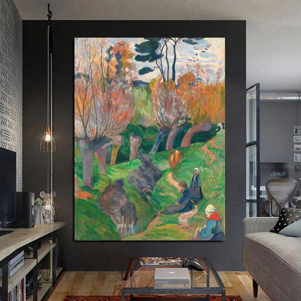 Hand Painted Art Oil Painting Paul Gauguin Impressionism Abstract Figure Retro Room Decors