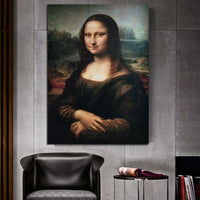 Käsinmaalatut klassiset vintage-öljymaalaukset Da Vinci Kuuluisa Mona Lisan hymyseinätaide kotiin