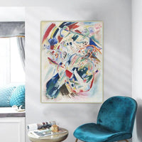 Pintures a l'oli abstractes sobre tela de Wassily Kandinsky pintades a mà a la paret