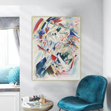 Ręcznie malowane abstrakcyjne obrazy olejne na płótnie Wassily'ego Kandinsky'ego na ścianie