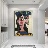 Handgeschilderde olieverfschilderijen Picasso buste van vrouw in hoed (Dora) abstracte canvas kunst aan de muur