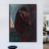 Håndmalet klassisk Gustav Klimt The Kiss Abstrakt oliemaleri Modern Arts