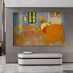 El Boyalı Van Gogh Ünlü Yağlıboya Arles yatak odası Tuval Duvar Sanatı Dekorasyon