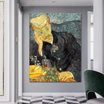 Pintura al óleo pintada a mano de Van Gogh, retrato del Dr. Jia She, lienzo abstracto, arte de pared, decoración de la casa, murales
