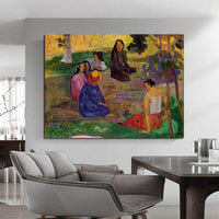 Paul Gauguin Hand Painted Oil Painting Small Talk Abstract Landscape People Nordic Classic Retro Decor