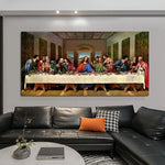 Dipinti ad olio dipinti a mano Da Vinci Arte classica Ultima cena Tela Christian Wall Art per