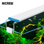 Làmpada amb clips de llum LED d'aquari prim Il·luminació LED blanca i blava impermeable llum de cultiu de plantes de tanc de peixos brillants 18-58 cm