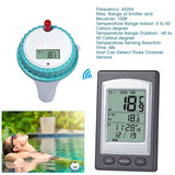 مقياس حرارة لحمام السباحة لاسلكي عائم رقمي مقياس حرارة مقاوم للماء قياس درجة حرارة أحواض السمك بركة سبا