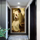 Manu Painted Classic Vintage Bibens Water Girl Oil Paintings Da Vinci Wall Art for Home
