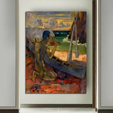 Hand Painted Oil Painting Paul Gauguin The Poor Fisherman Figure Landscape Nordic Abstract Retro Wall Art