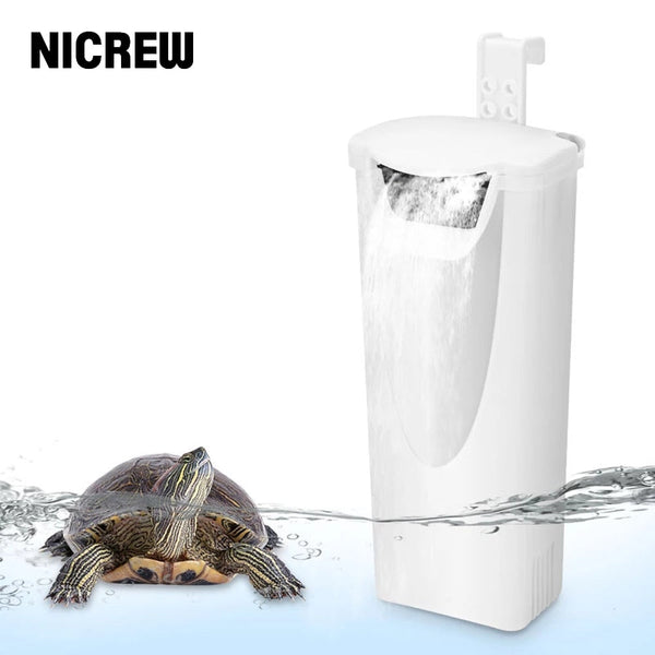 Turtle Tank Filter Low Water Level Shallow Water Fish Tank Waterfall Silent Built-in Water Purifier 220-240V EU US Plug
