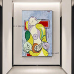 Pintados à mão Pablo Picasso Famosa Leitura Arte em Tela Arte Decorativa Casa