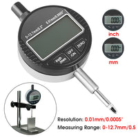 0–12.7 mm / 0.5 colio skaitmeninio ciferblato indikatoriaus matavimo prietaisai Tikslus 0.01 mm skiriamosios gebos indikatorius, matuoklis, matavimo zondas