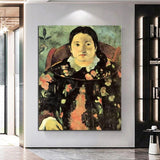 Paul Gauguin Hand Painted Oil Painting Portrait of Susan Bainbridge Figure Retro Abstract Aisle Decor