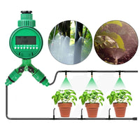 30M 자동 정원 급수 시스템 키트 타이머 컨트롤러가있는 물방울 관개 스프레이 스프링클러 시스템 자체 급수 정원 도구