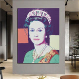 Handmålade Drottning Elizabeth II Andy Warhol Mästerverk Canvas Oljemålningar Väggar