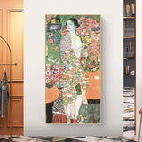 በእጅ የተቀባ ጉስታቭ Klimt የጃፓን ዳንሰኛ የዘይት ሥዕሎች የግድግዳ ጥበብ ሸራ ጌጣጌጥ ቤት