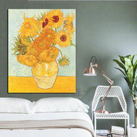 Hand Painted The Vase That 12 Sunflower Of Vincent van Gogh Hand Painted Oil Painting Canvas atz