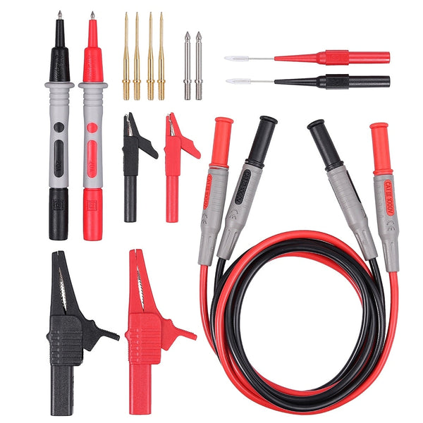 Multimeter Test lead Kit Alligator Clips Banana Plug To Test Hook Cable Replaceable Multimeter Probe Test Wire CAT III 1000V