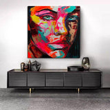 Palette knife painting portrait Palette knife Face Oil painting Impasto figure on canvas Hand Painted Francoise Nielly