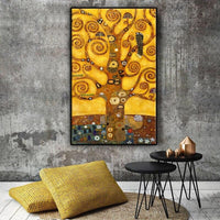 Håndmalet Tree Of Life Vægkunst Lærredsmaleri Gustav Klimt Oliemaleriers Dekoration