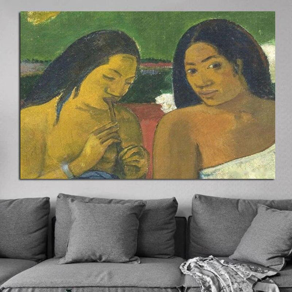 Paul Gauguin Hand Painted Art Hand Painted Oil Painting Two Women Figure Impressionism Abstract Retro Room Decors