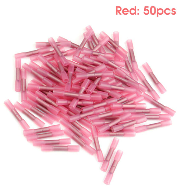50/100/200pcs Solder Seal Sleeve Heat Shrink Butt Connector Waterproof Insulated Seal Electrical Wire Splice Terminals Connector