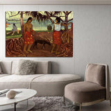 Paul Gauguin Hand Painted Oil Painting Under Pandanus Abstract People Landscape Classic Retro Decor