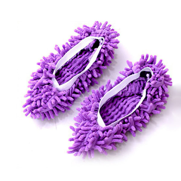 3 Pairs/lot Home Floor Cleaning Slipper Mop Clean Cloth Lazy Shoes Covers Duster Cloth Chenille Micro Fiber A Shoe-ready Mop