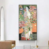 គំនូរដោយដៃ Gustav Klimt អ្នករាំជប៉ុន គំនូរប្រេង ផ្ទាំងគំនូរជញ្ជាំង ផ្ទាំងក្រណាត់តុបតែងផ្ទះ