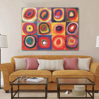 Hand Painted Wassily Kandinsky Harmony of Square and Circle Oil Painting On