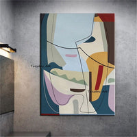 Peint à la main peintures à l'huile abstraites Art mur toile moderne Picasso Figure ligne affiches maison décoration murale