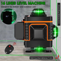 Niveau Laser 4D 16 lignes auto-nivelant 360 outil de mesure transversale horizontale et verticale Instrument de niveau Laser de Construction puissant