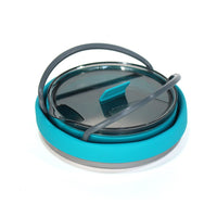1L 휴대용 실리콘 주전자 접을 수있는 보일러 야외 접이식 물 냄비 스테인레스 스틸 바닥 접는 실리콘 물 주전자
