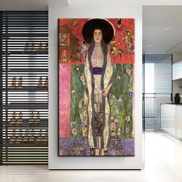 Hand Painted Gustav Klimt Adele No. 2 Abstract Oil Painting Classic Wall Art Room Decor