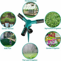 Havesprinkler Automatisk vanding græsplæne 360 ​​graders sprøjte Vandingsvandsprinkler 3 roterende dyse Haveredskaber