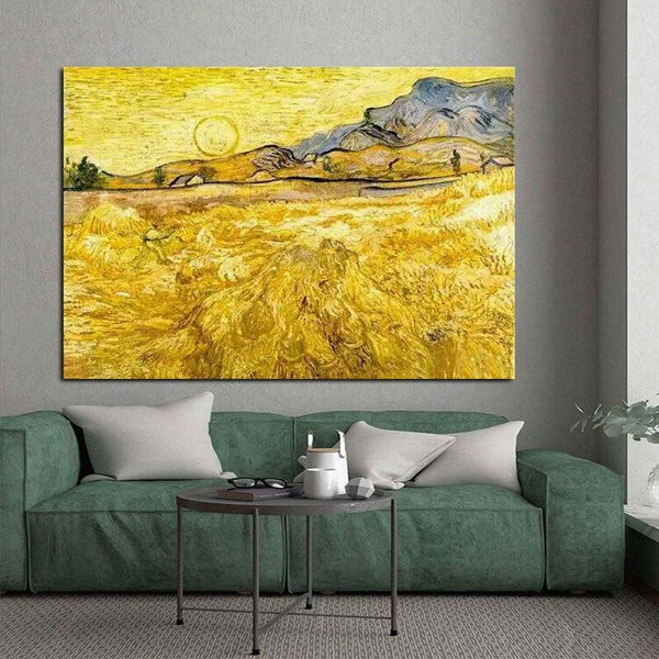 Hand Painted Van Gogh The Harvester in the Rye Oil Painting on Canvas Impressionist Wall Art