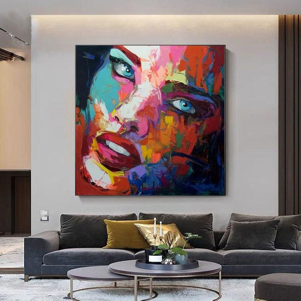 Hand Painted Francoise Nielly Palette knife painting portrait Palette knife Face Oil painting Impasto figure on canvas