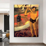 Hand Painted Paul Gauguin Oil Painting Axe Man Retro Classic Abstracts Aisle Decor