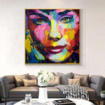 Hand Painted Palette knife portrait Cool Face Art Francoise Nielly Designer Oil painting canvas Wall