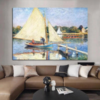 Man Pentrite Claude Monet Boaters ĉe Argenteuil 1874 Impresa Arto Pejzaĝo Oleo-Pentraĵoj