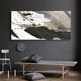 Abstract Black and White Gold Hand Painted oil Painting Canvas Modern Art Acrylic Paintings Wall Art Decor