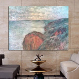 Håndmalt Claude Monet Cliff nær Dieppe Cloudy Weather 1897 Art Landscape Oljemalerier
