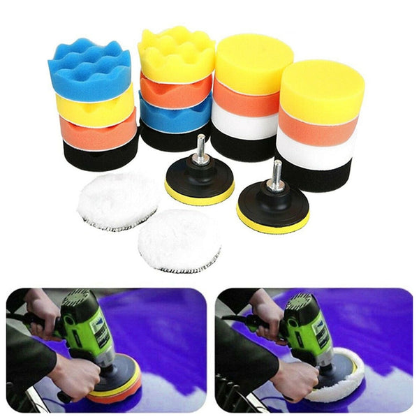 22pcs/Set Buffing Polishing Pads Wheel Sponge Mop Kit Car Polishing Disc Self-Adhesive Buffing Waxing Sponge Tools Accessories